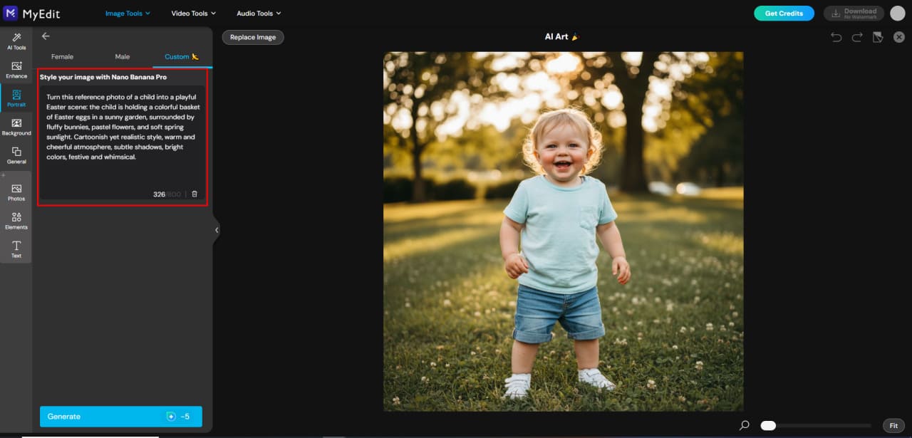 Type Easter prompt for AI