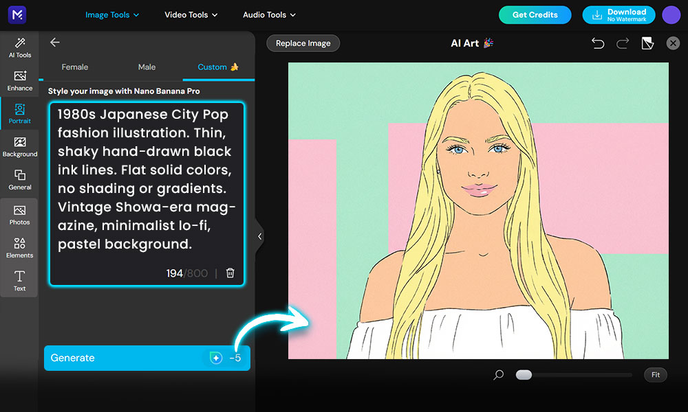 Generating custom illustration style