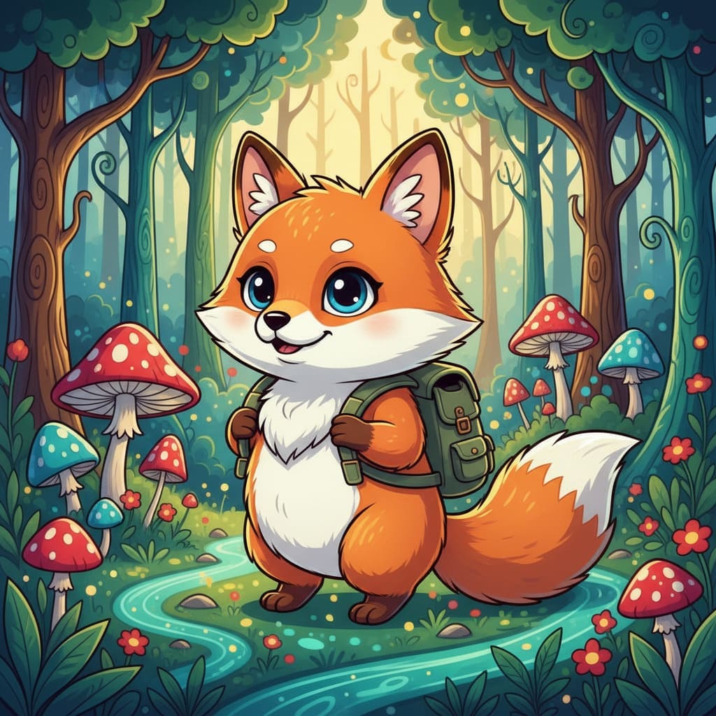 Personnage Animal Mignon en Dessin Animé