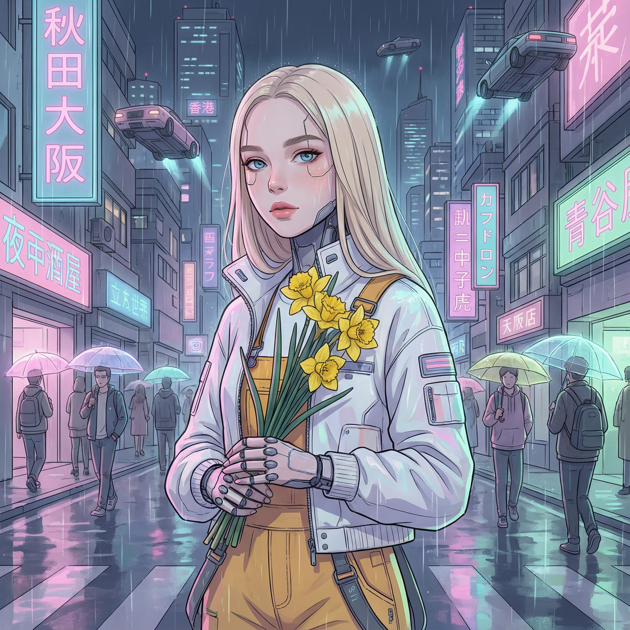 Soft Cyberpunk Illustration After