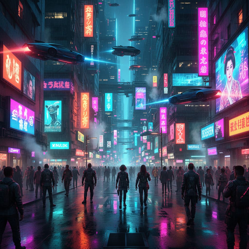 Cyberpunk City AI Image