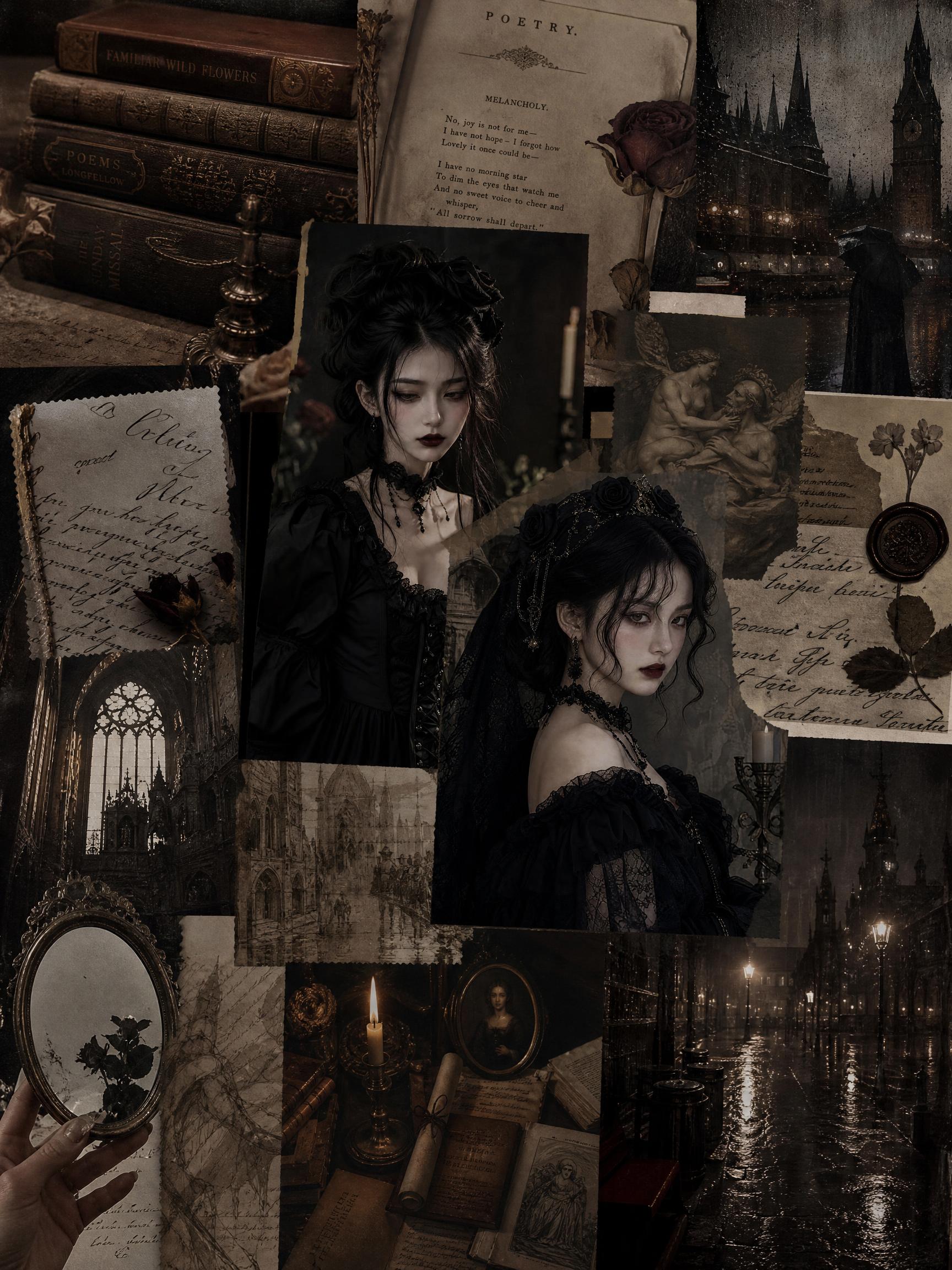 ChatGPT Trending Photo Collage - Dark Academia Collage