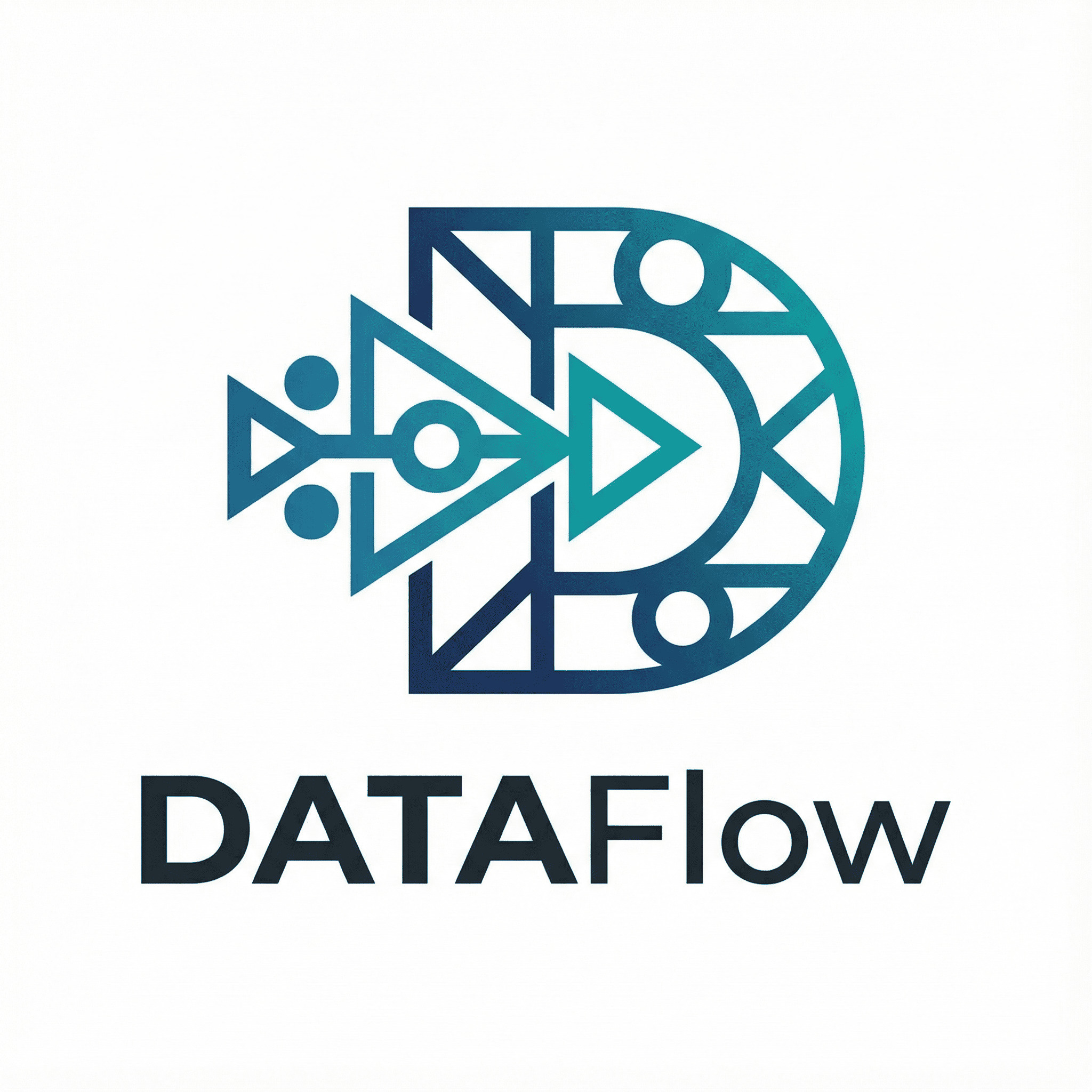 Data-driven abstract tech logo AI-generated design