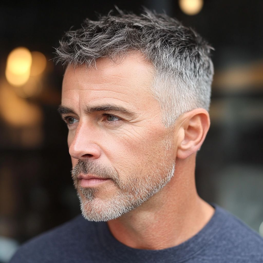 Dégradé texturé cheveux gris