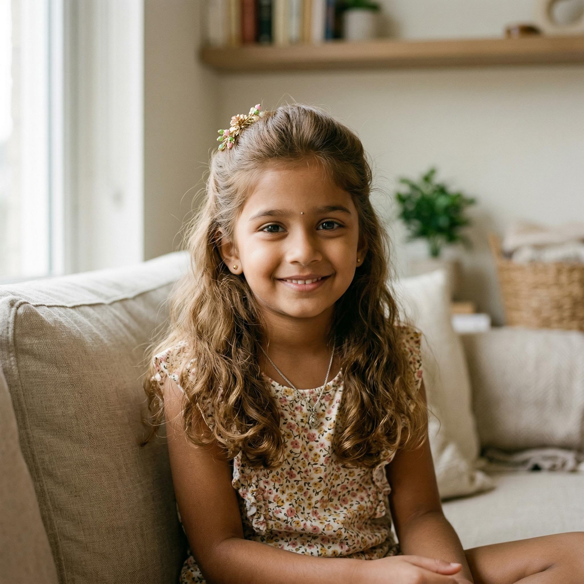 Demi queue coiffure fille