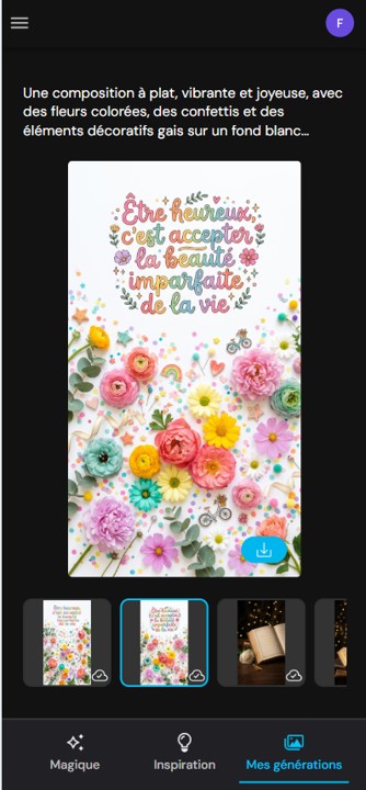 Comment créer une image avec citation bonheur sur MyEdit