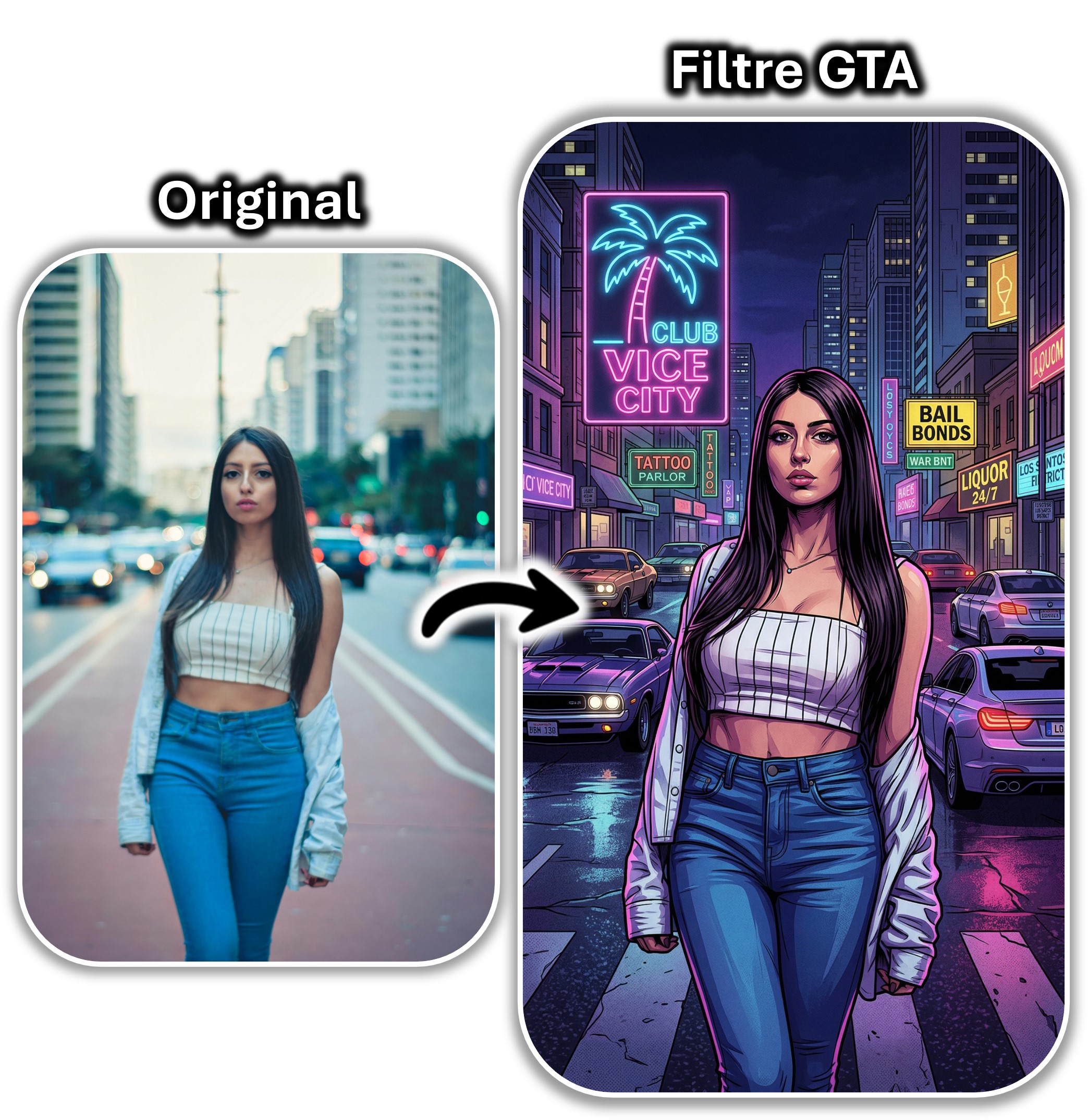 Étapes du tutoriel filtre GTA avec le générateur d'images IA MyEdit