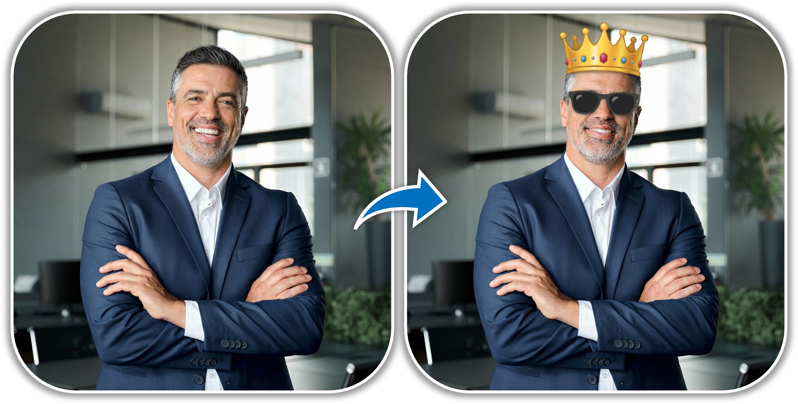 Add emoji to photo using MyEdit AI Art Filter