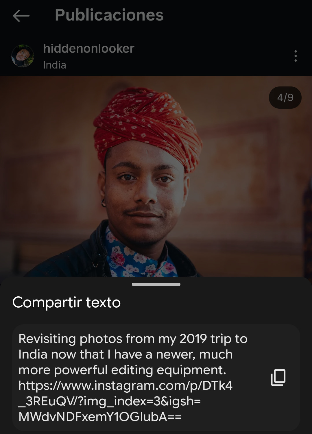 Cómo copiar el enlace de una publicación de Instagram para descargar la foto con una herramienta web