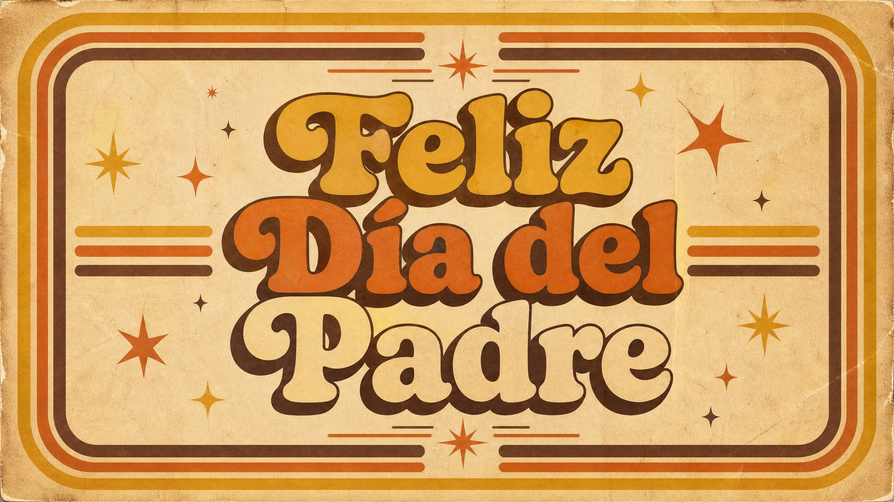 Imagen vintage retro del Día del Padre estilo años 70 con IA