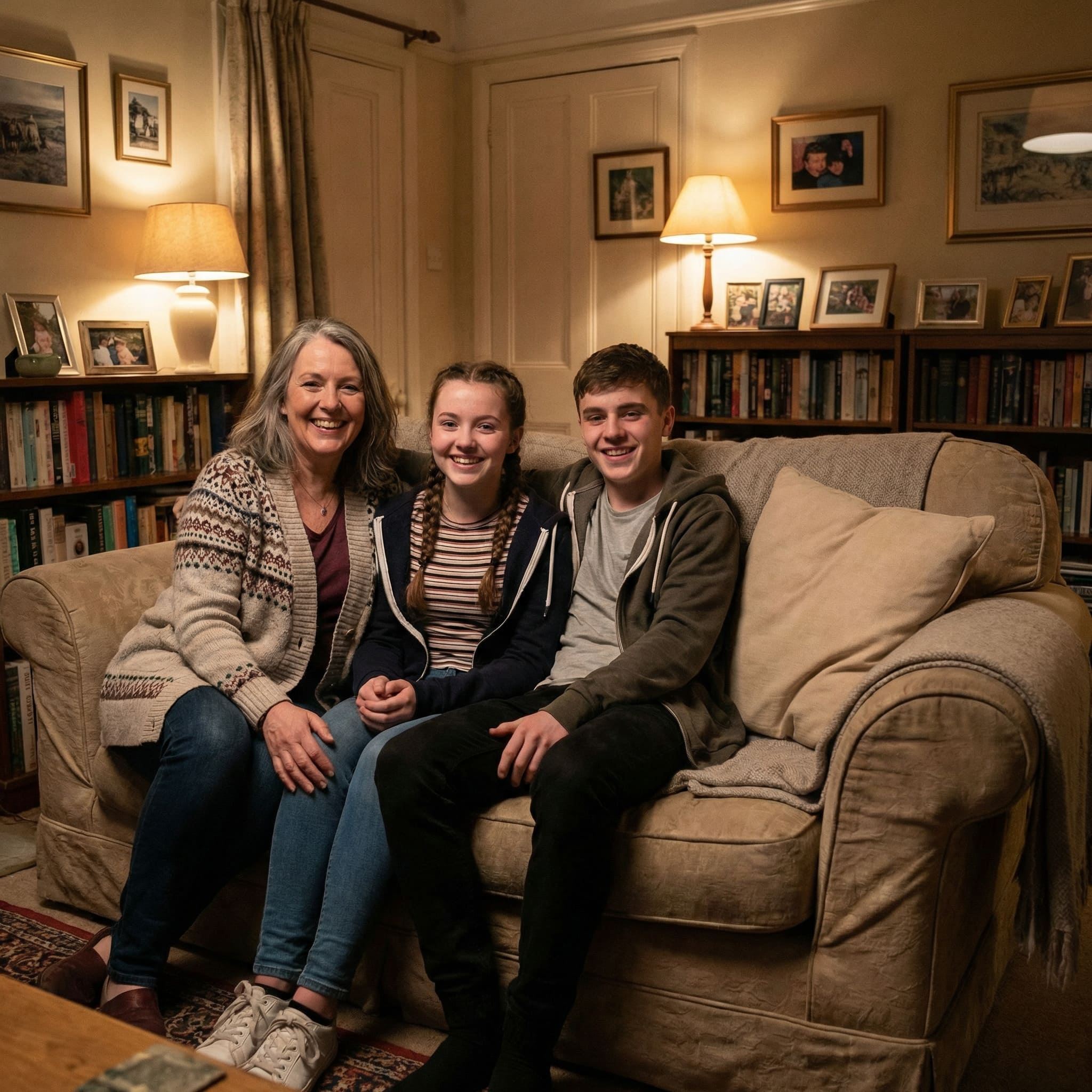 Photo de famille avec un membre absent avant intégration IA