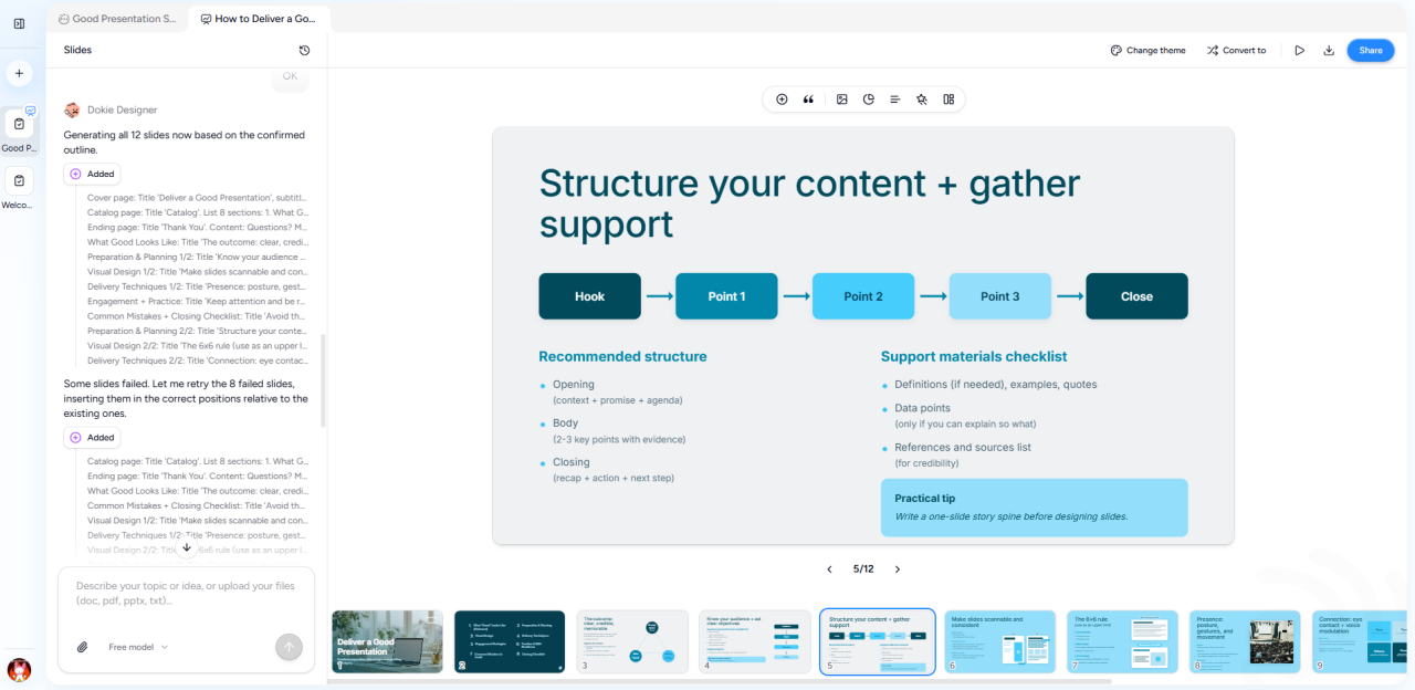 Best Free AI Presentation Tool Dokie