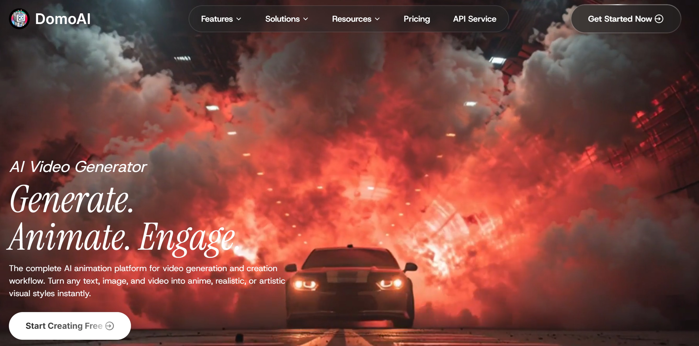 Página principal de Domo AI