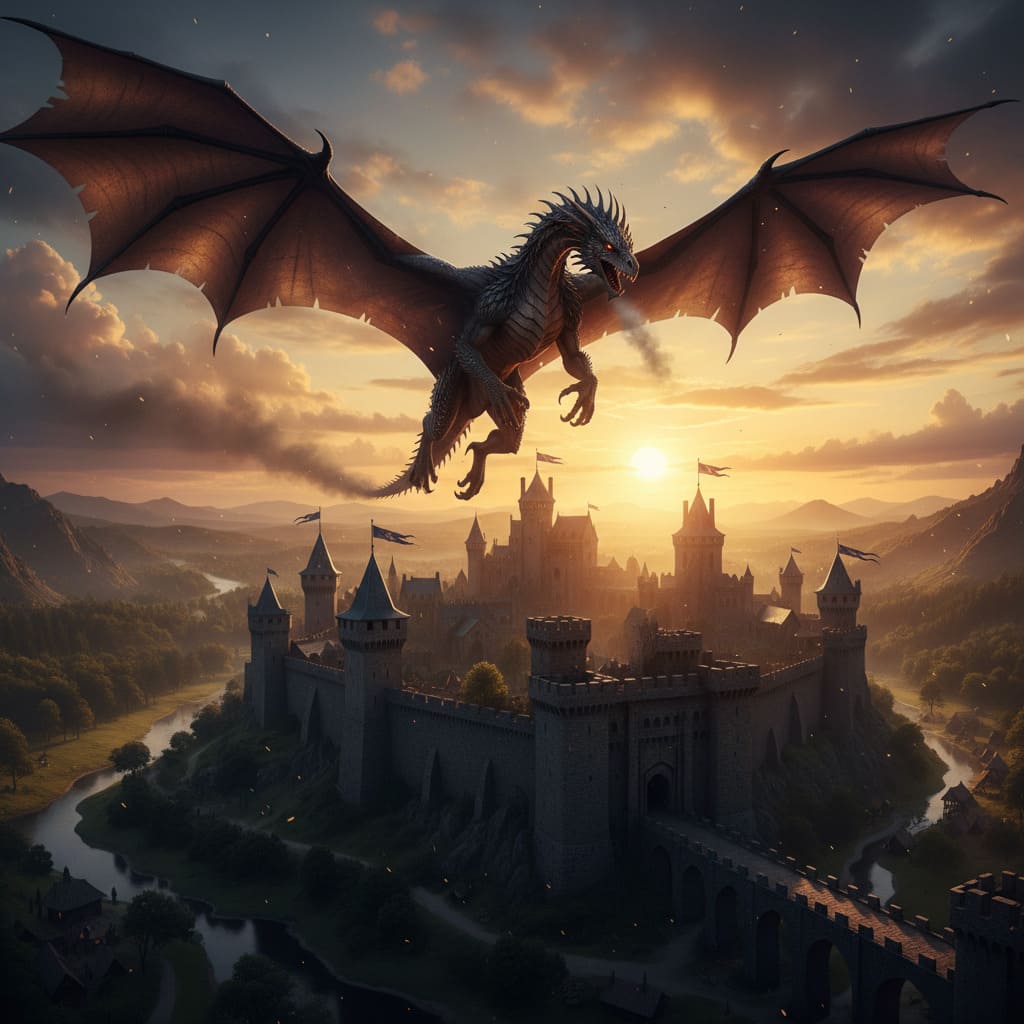 Dragon Over Castle