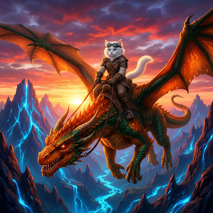 AI Prompts for Pet Portrait-Dragon Rider Hero