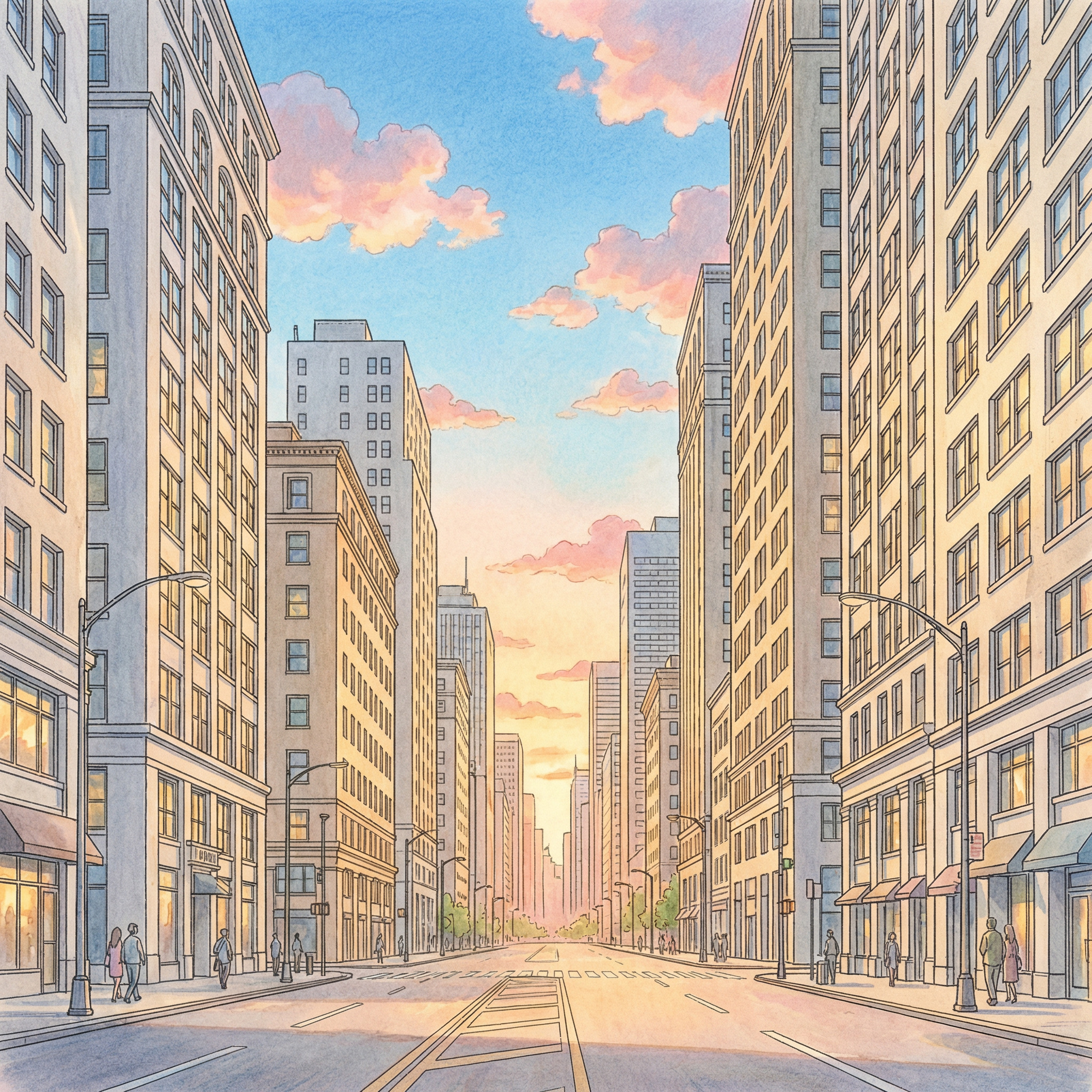 Dessin de fond de ville anime