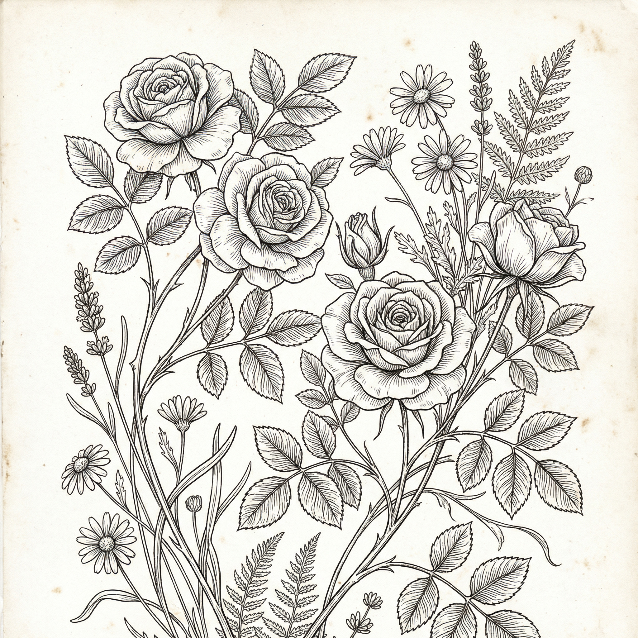 Dessin botanique en art linéaire