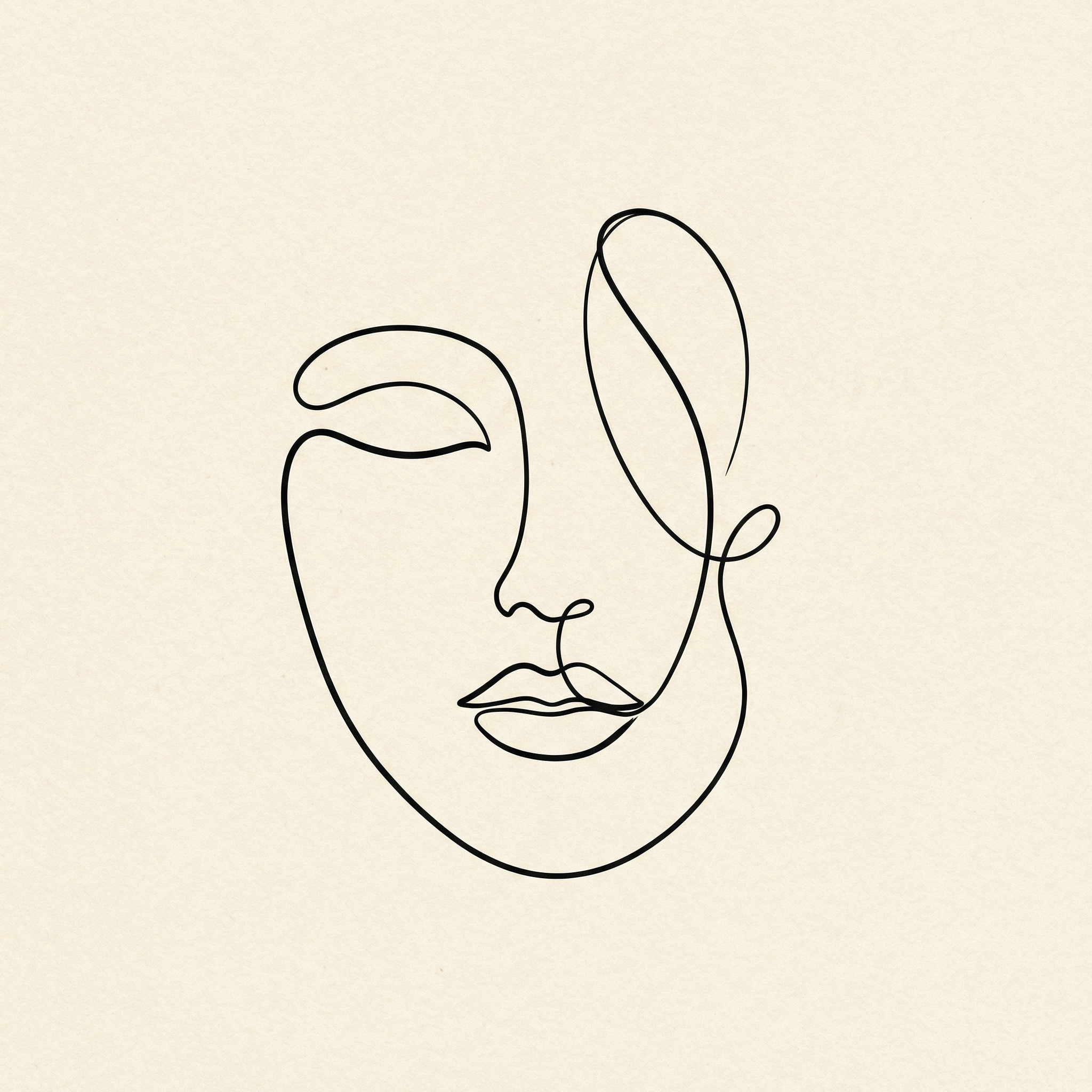 Minimal face line drawing