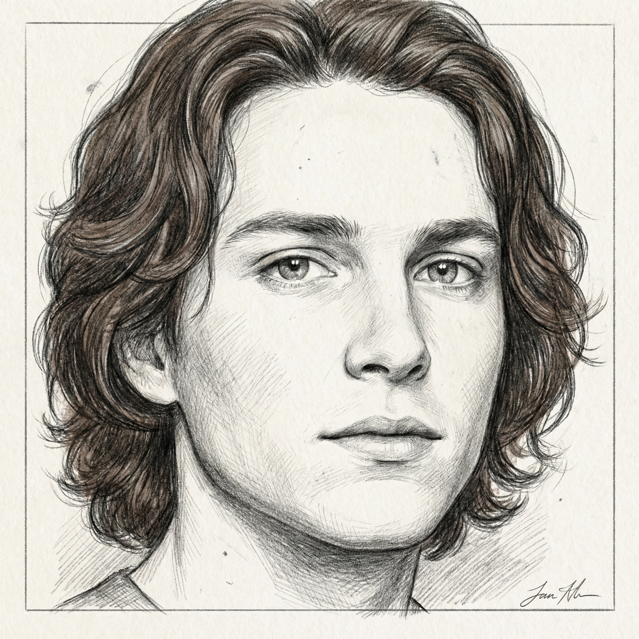 Dessin de portrait réaliste au crayon