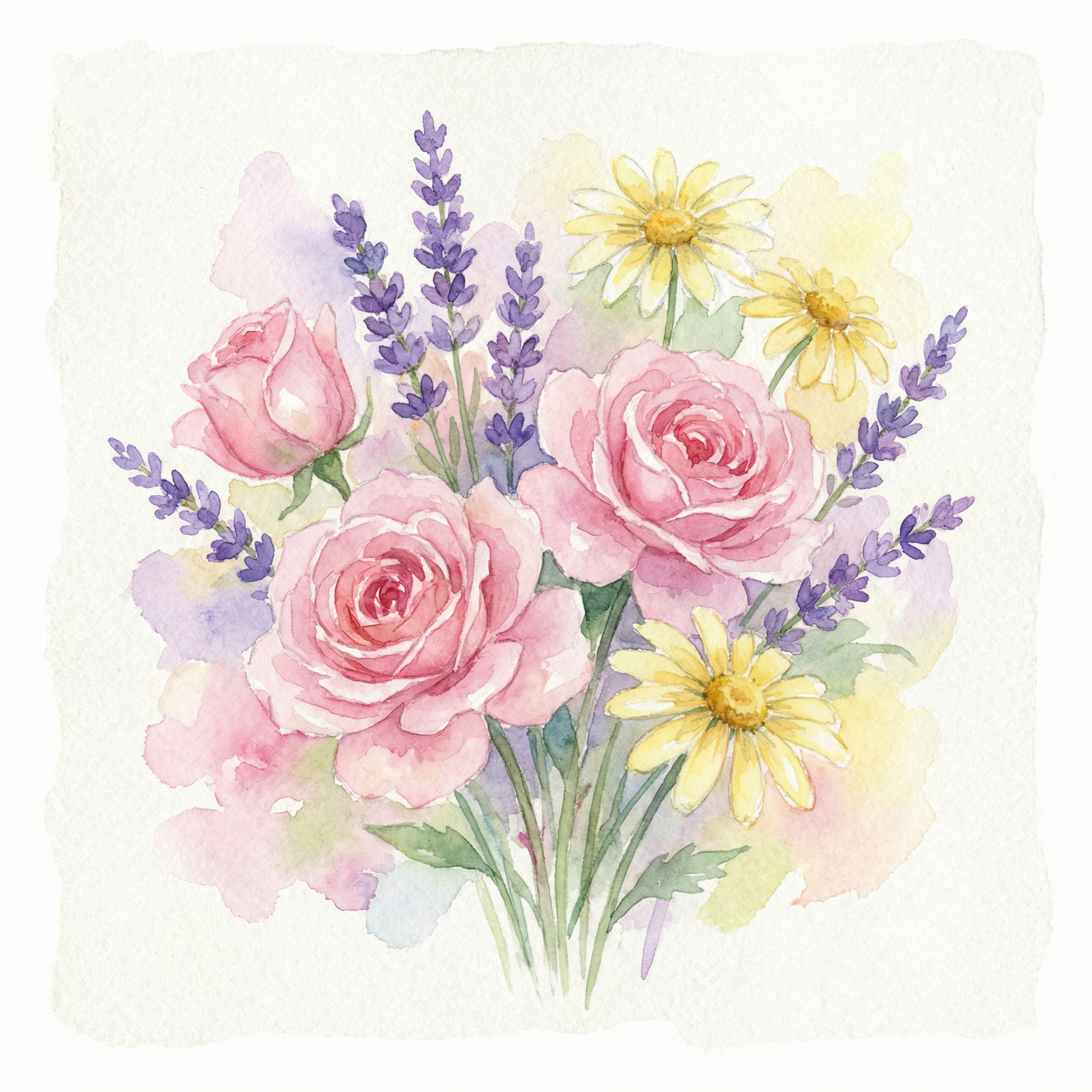 Dessin de fleurs en aquarelle
