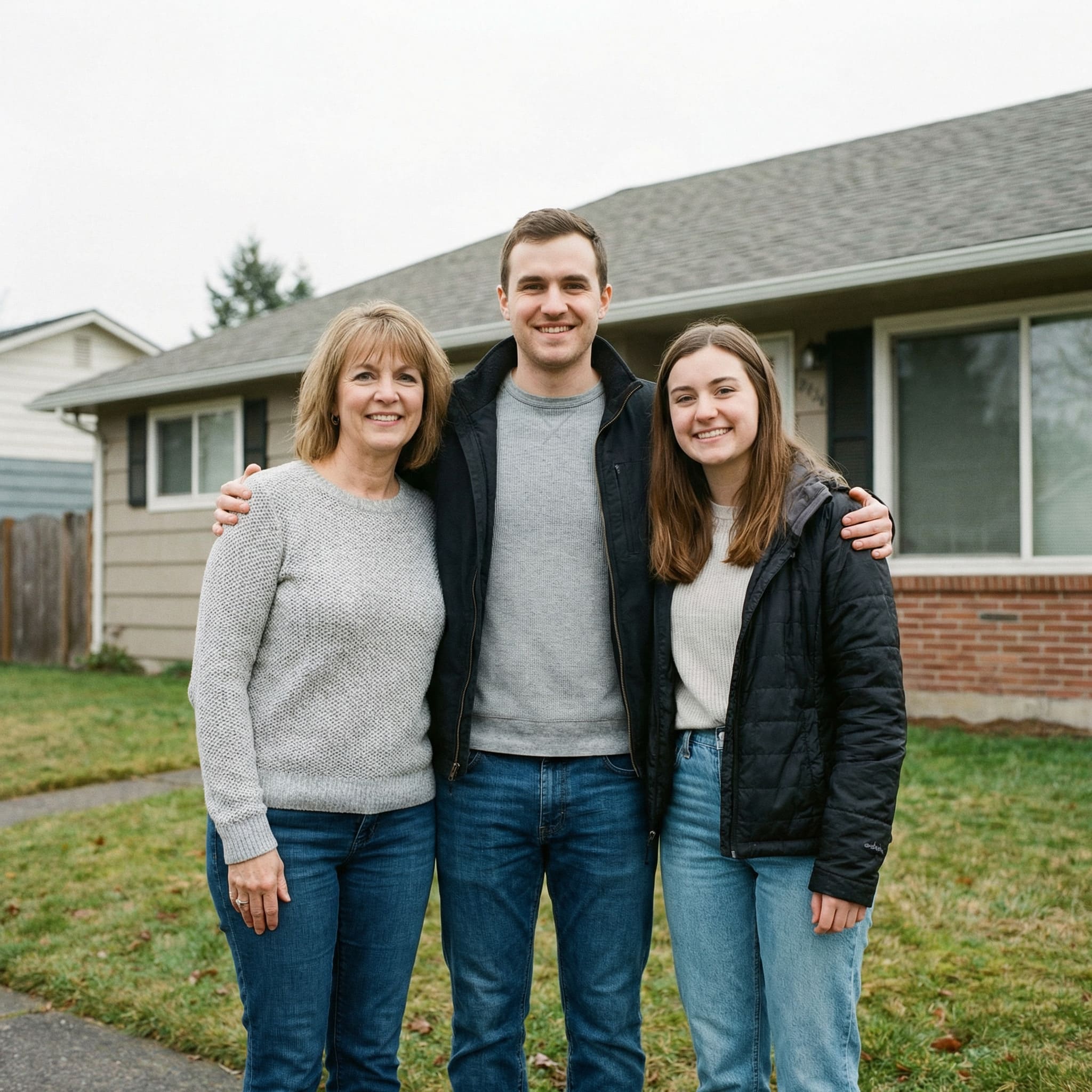Original family photo before AI background transformation