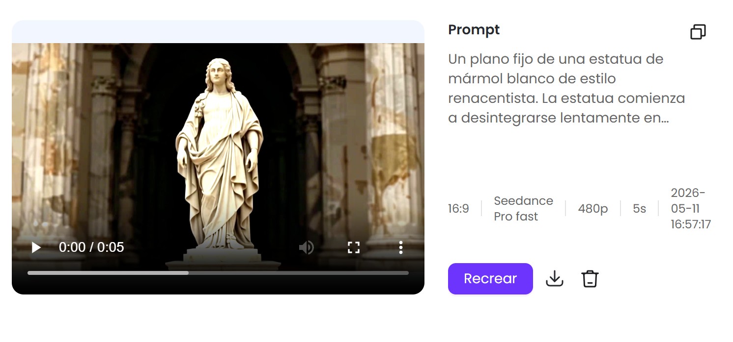 EaseMate AI descargar video generado con IA