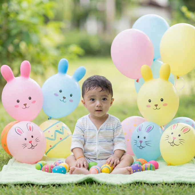 Easter Baby Photo Shoot Ideas - Easter Balloon Joy