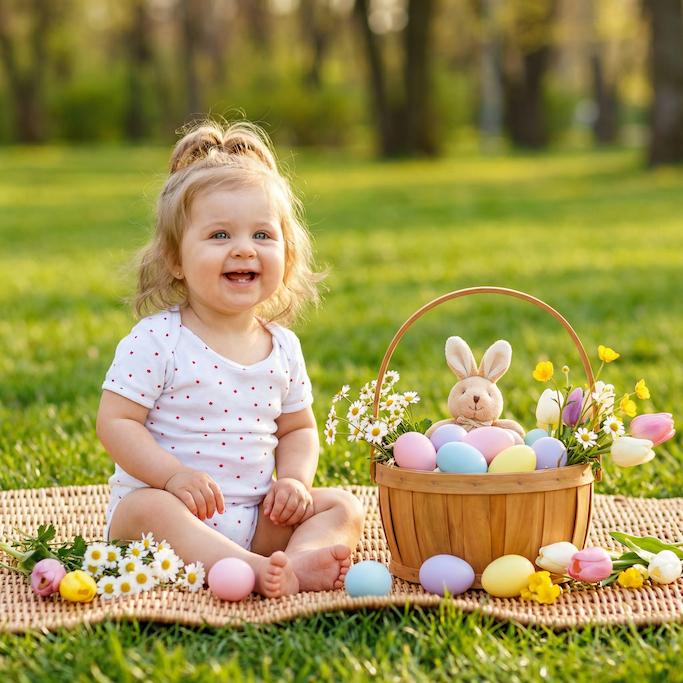 Easter Baby Photo Shoot Ideas - Easter Picnic