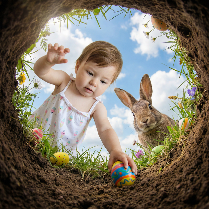 Easter Baby Photo Shoot Ideas - Egg Surprise