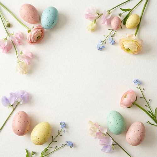 KI-Bild Blumen und Ostereier