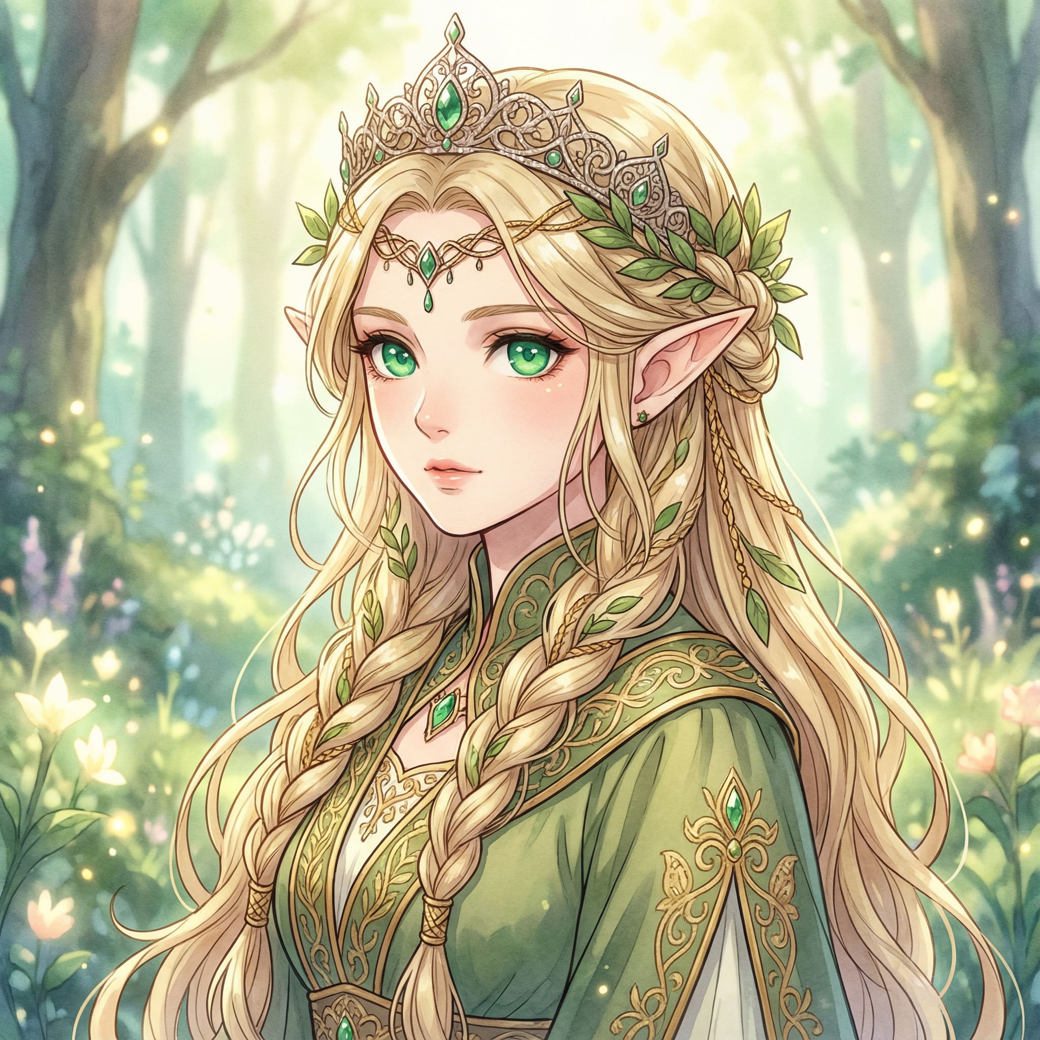 Fantasy elf princess AI-generated illustration