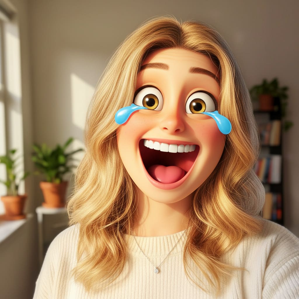 Visage style emoji vivant - image IA Après