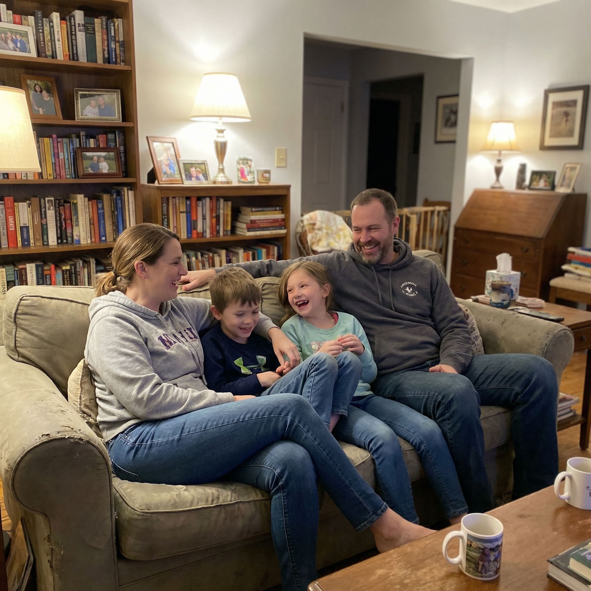 Original family photo before AI environmental home transformation