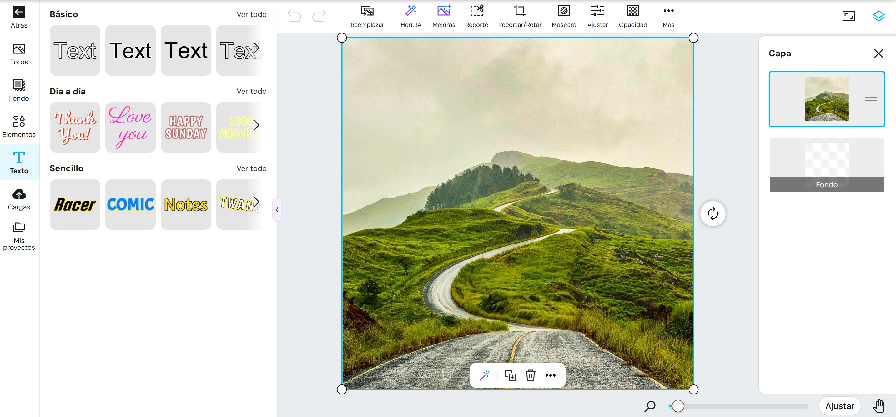MyEdit - Seleccionar herramienta de texto en editor online - Paso 3