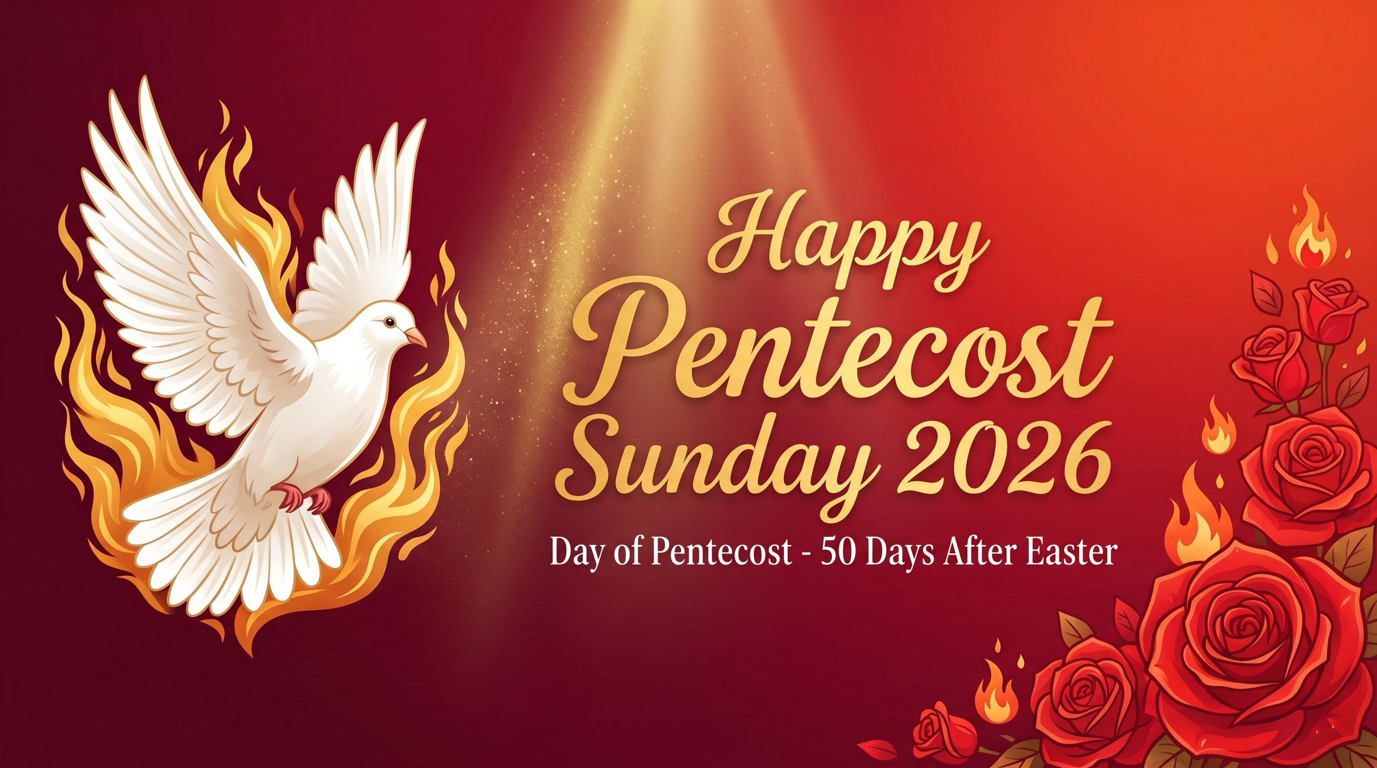 Facebook banner for Pentecost Sunday, AI generated