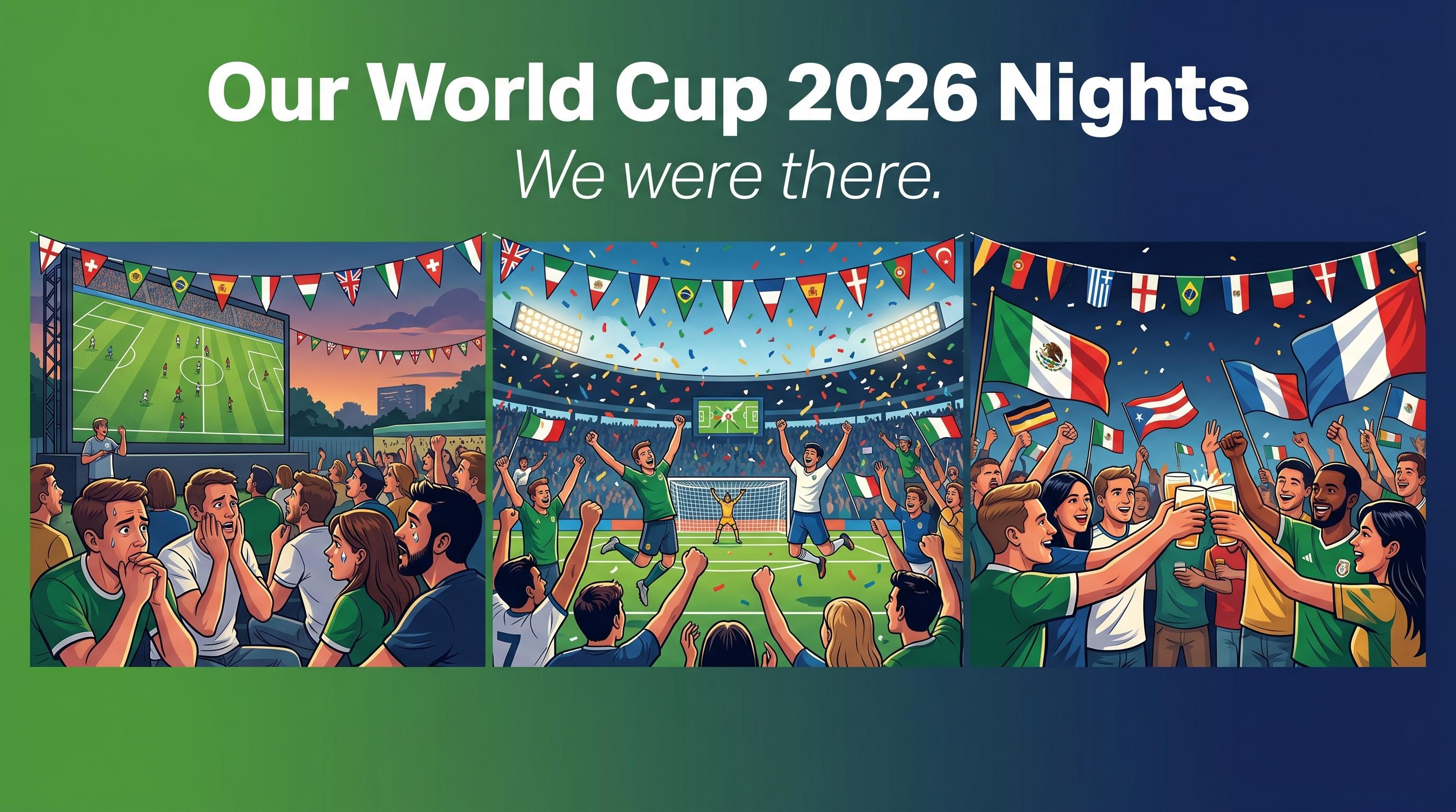 Facebook banner for a World Cup supporters group, AI generated