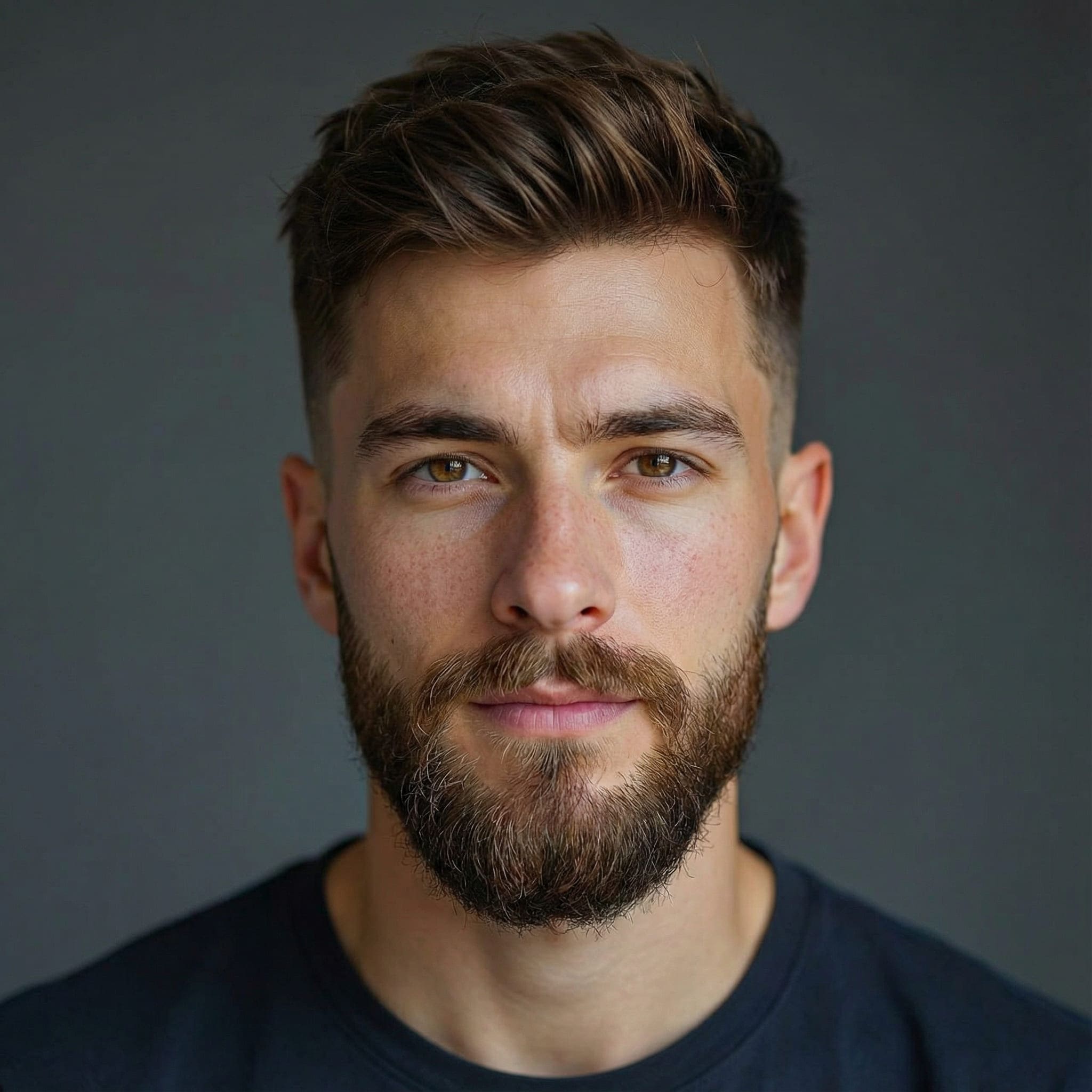 AI-generated fade haircut with full beard using Gemini AI