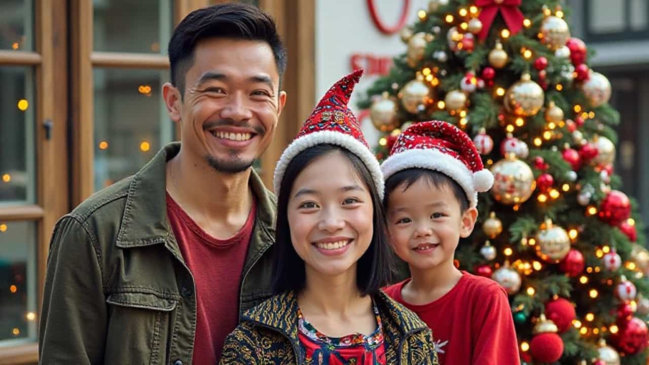 Foto resultado para crear foto de navidad en familia