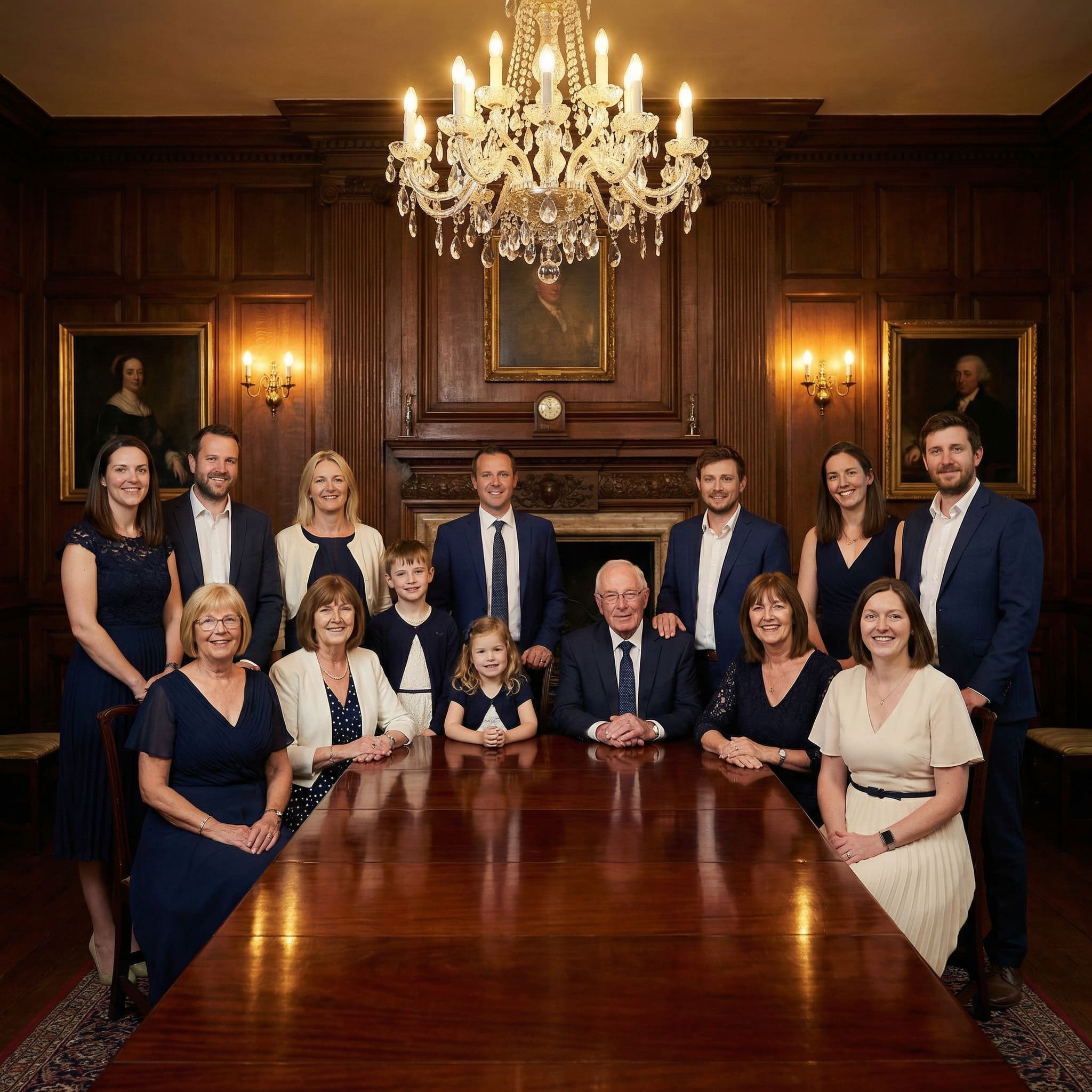 AI-generated family reunion portrait