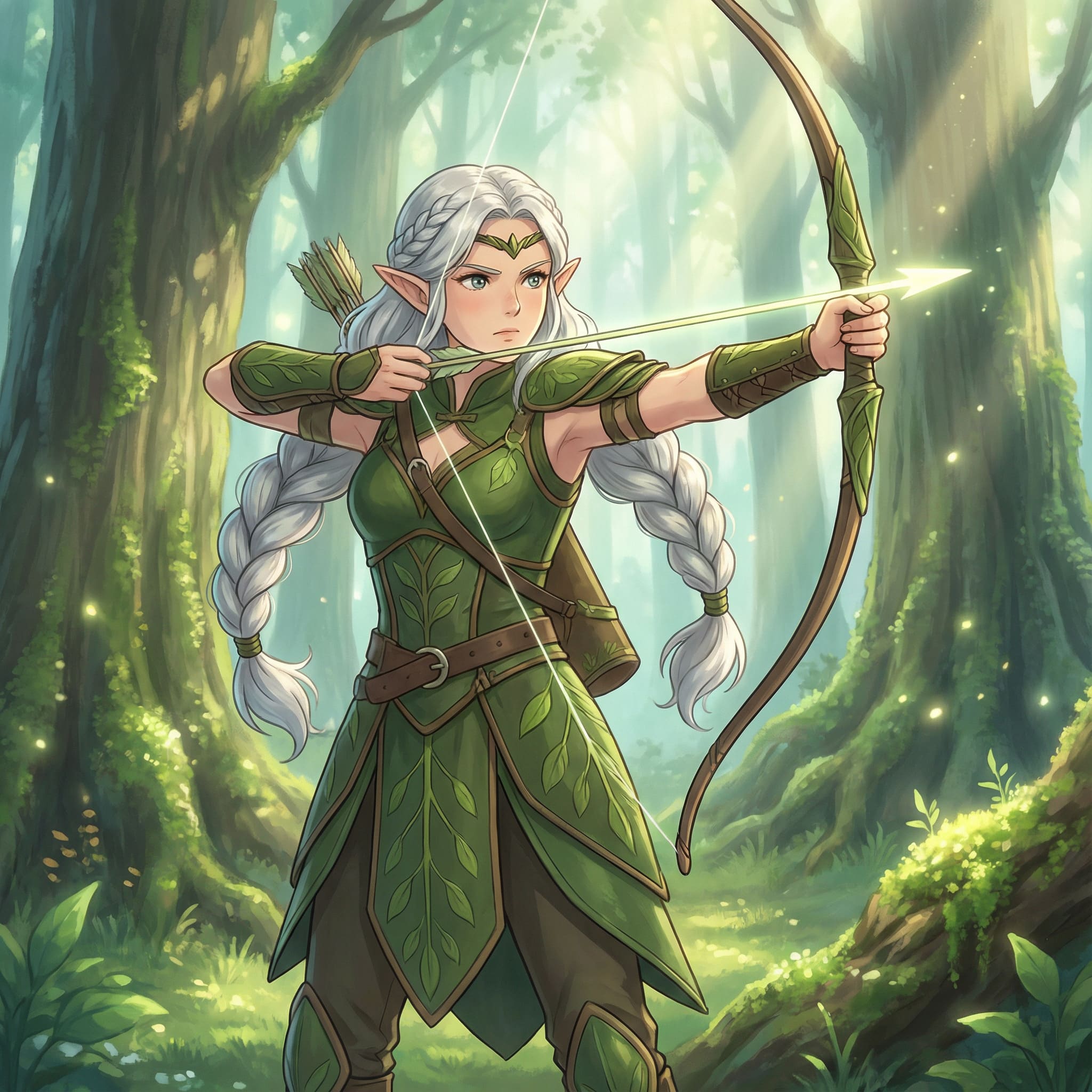 Fantasy elf archer AI-generated illustration