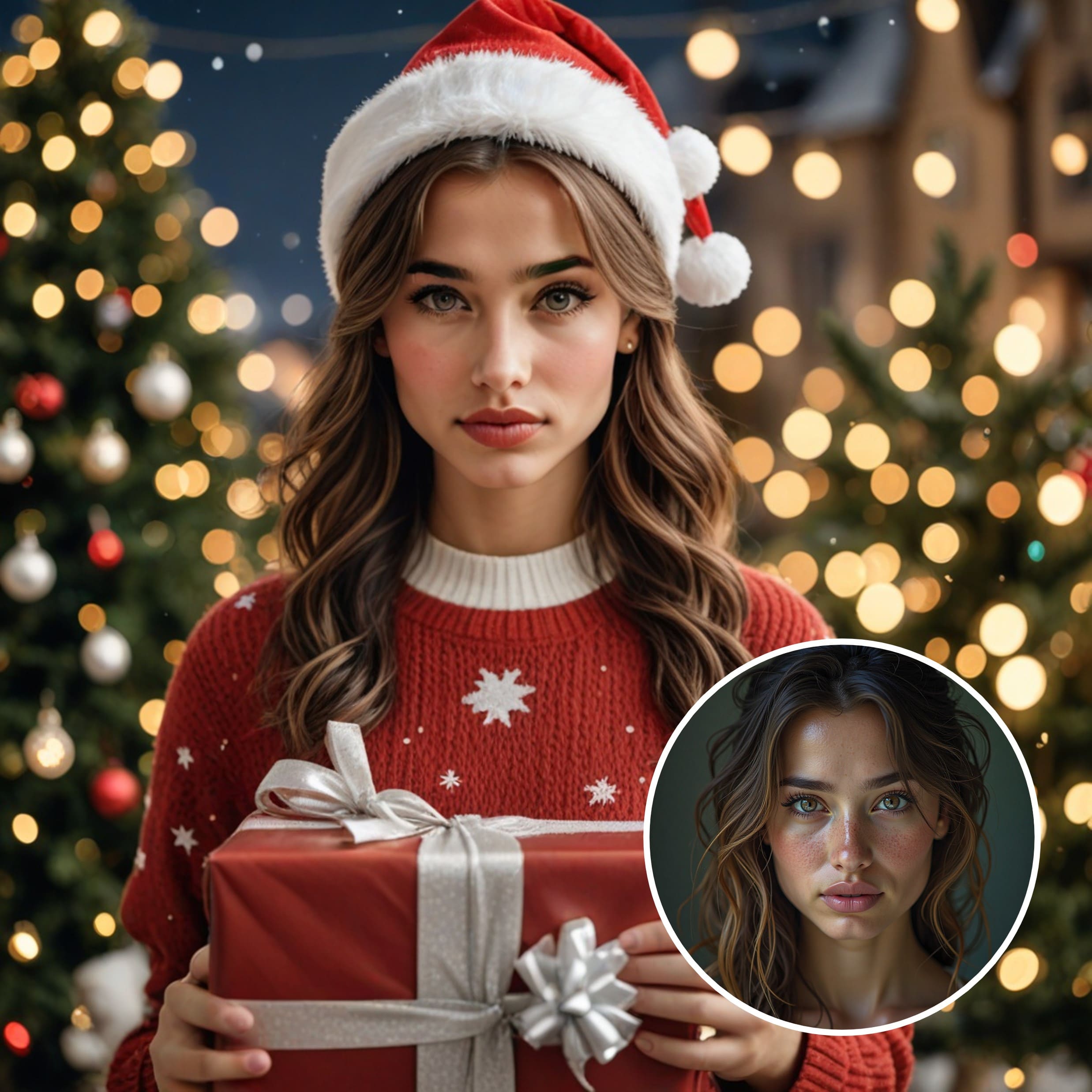 Festive Christmas profile picture with holiday elements