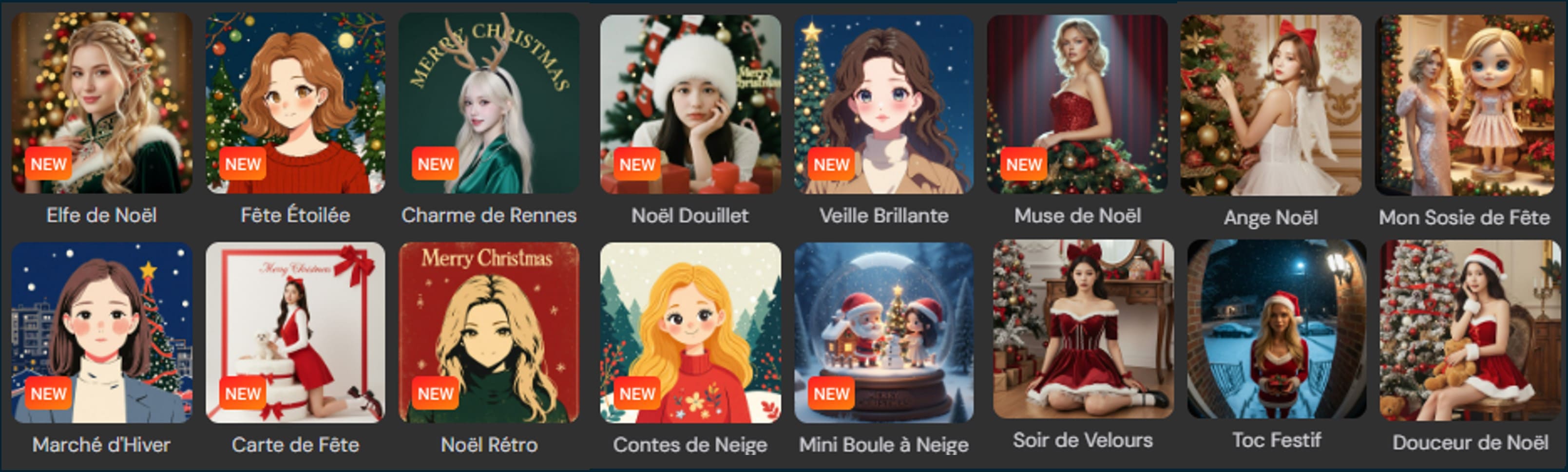 filtres noël