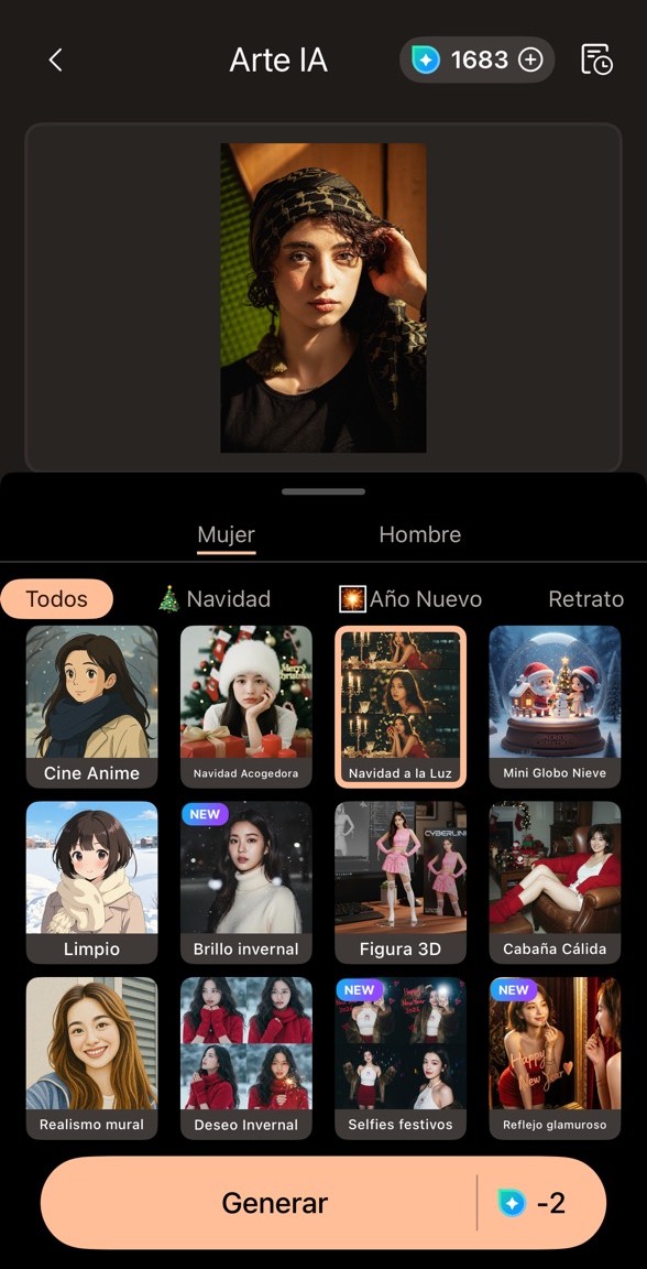 Hacer tu propio avatar navideño con PhotoDirector