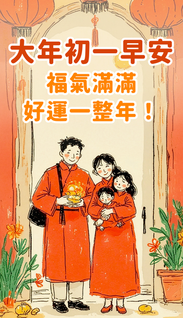 大年初一早安圖下載