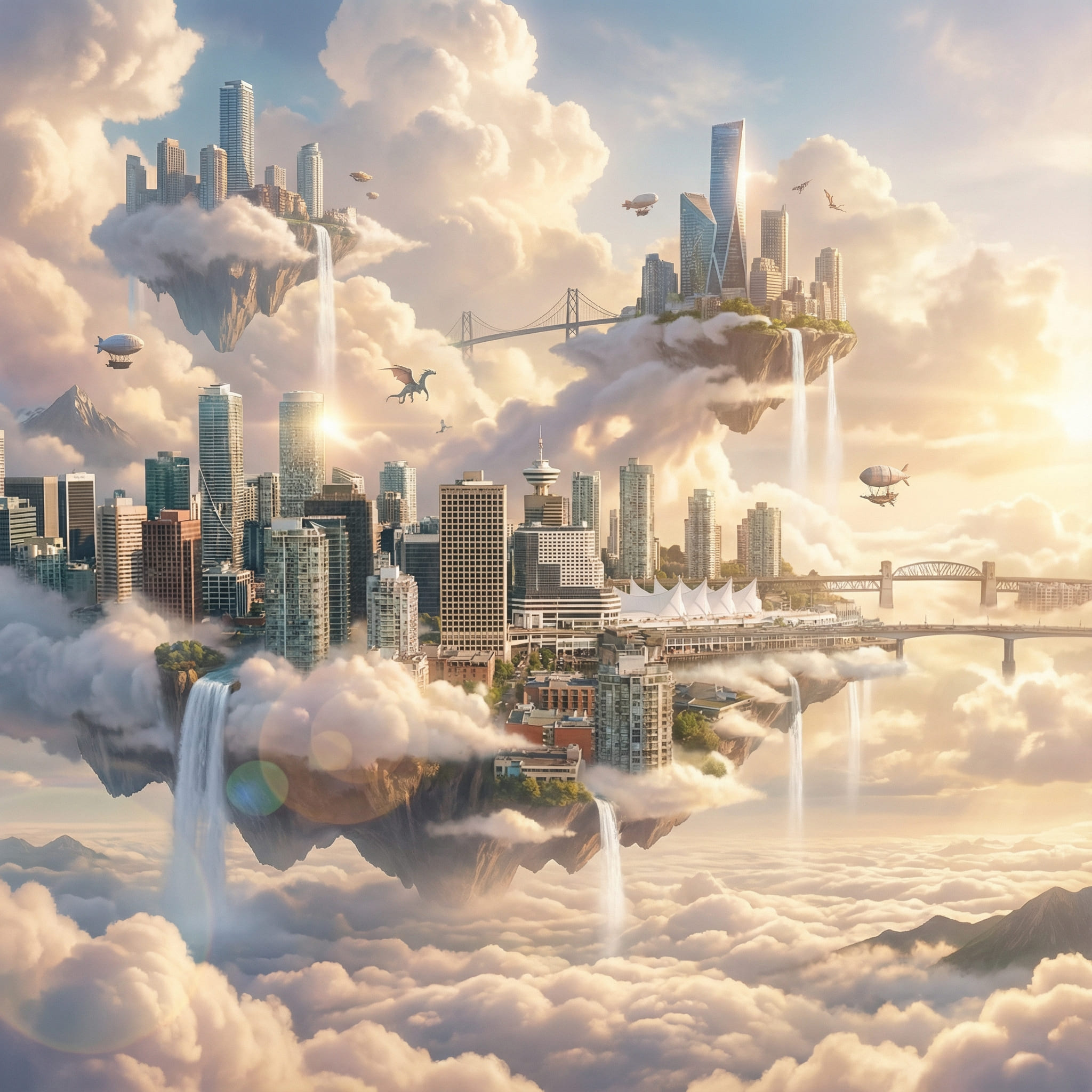 Floating Cloud City AI Image After