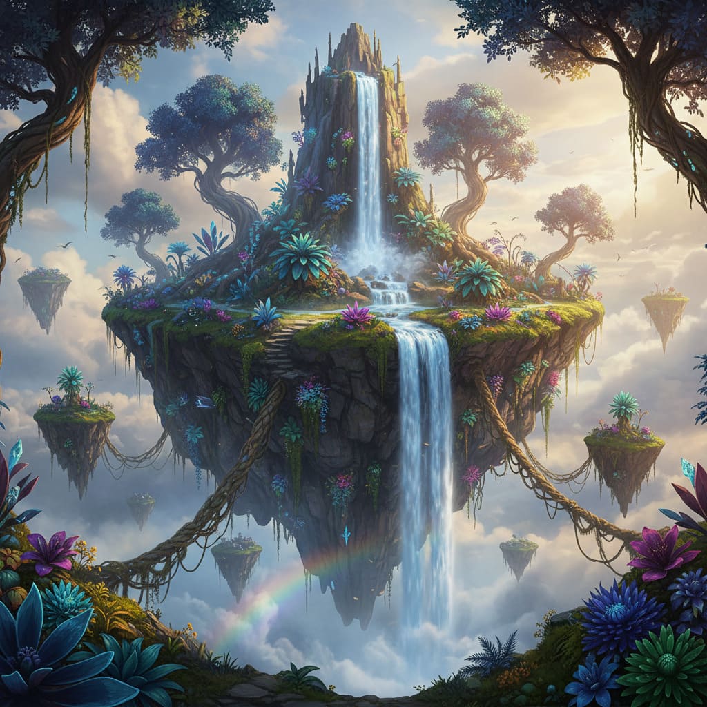 Surreal Floating Islands, Dreamy Colors