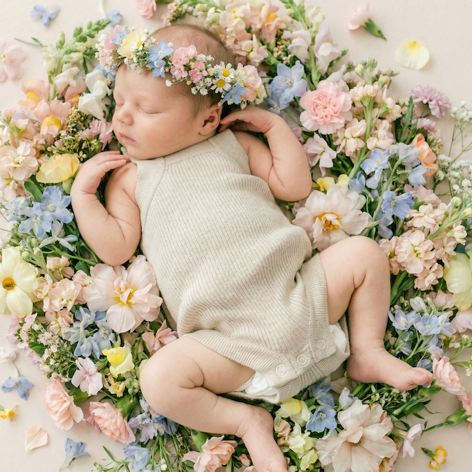 Easter Infant Photo Shoot Ideas - Floral Crown Baby