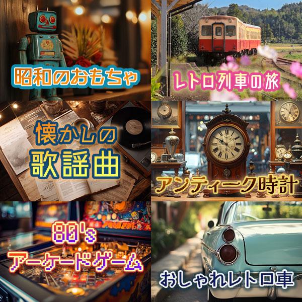 様々な雰囲気のレトロフォントを使ったデザイン参考画像