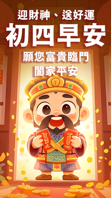 大年初四早安圖下載