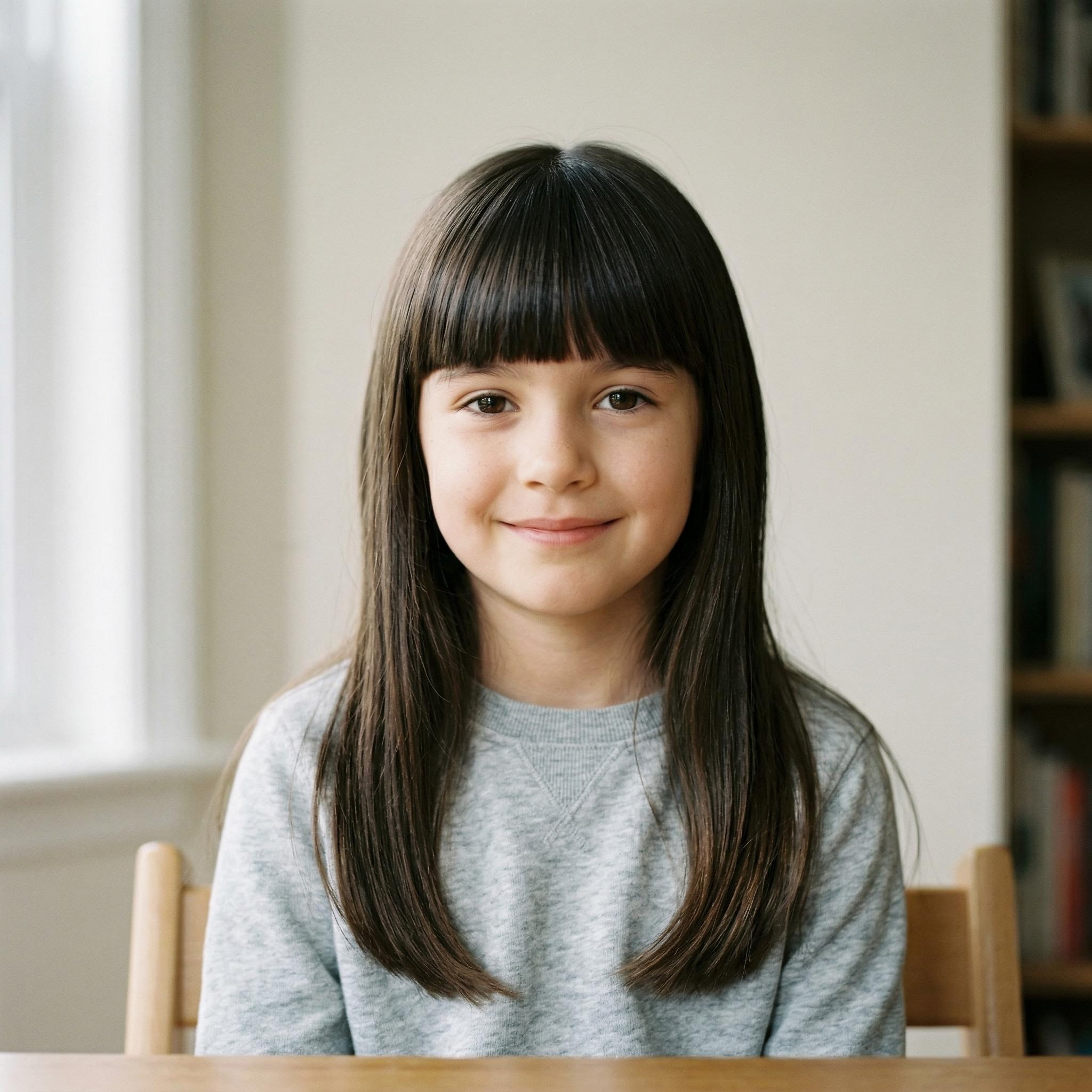 Coupe petite fille avec frange